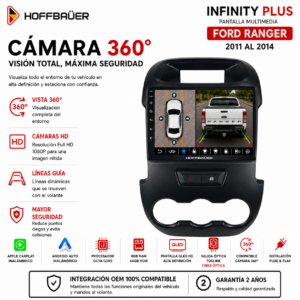 Ford Ranger 2011 al 2014 Pantalla Hoffmann Infinity Plus CarPlay & Android Auto