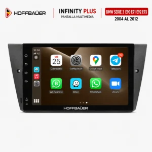 BMW Serie 3 E90 E91 E92 E93 2004 al 2012 Pantalla Hoffbauer Infinity Plus Apple CarPlay y Android Auto