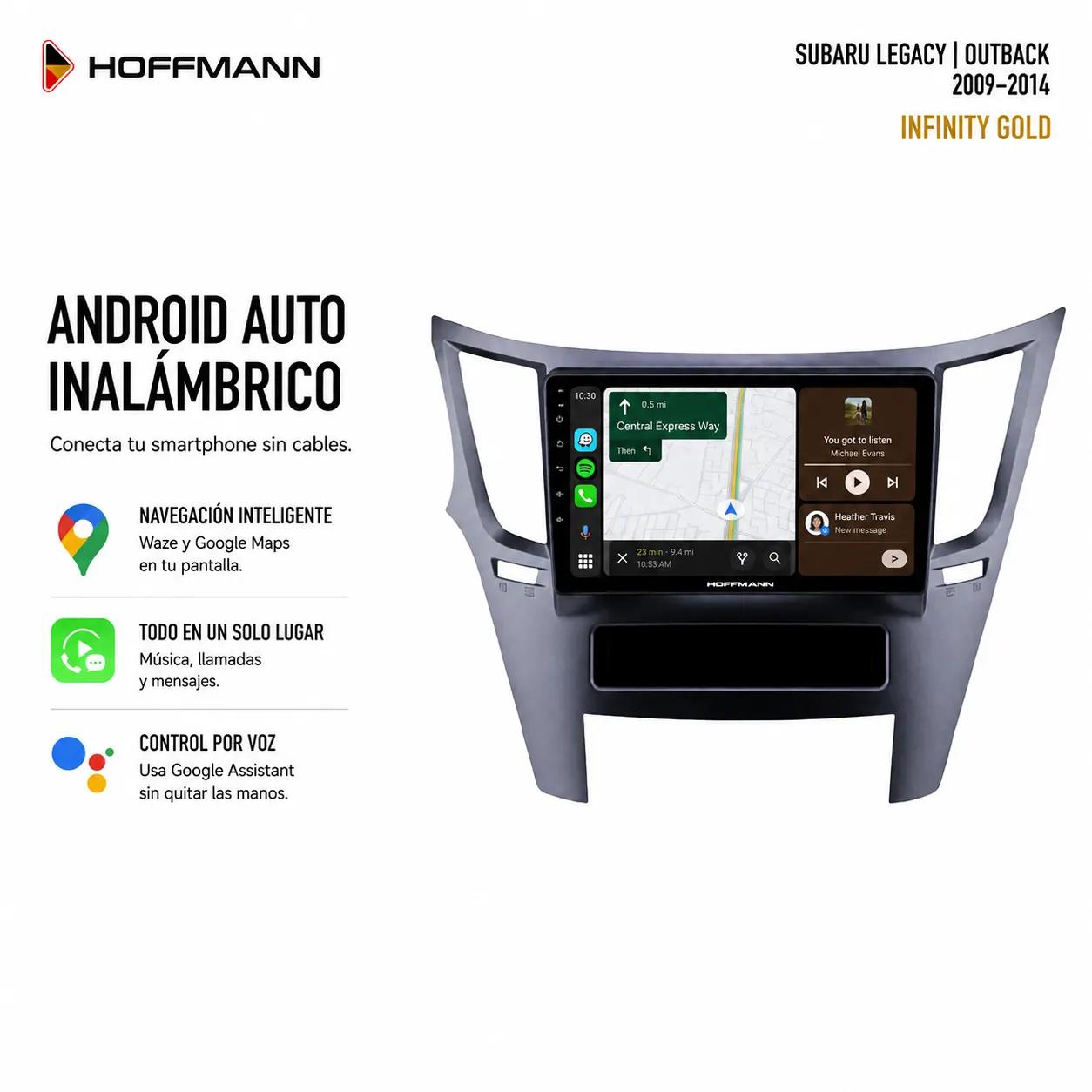 Subaru Legacy | Outback 2009 al 2014 Pantalla Hoffmann Infinity Gold Carplay & Android Auto - Imagen 3