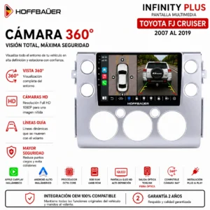 Toyota FJ Cruiser 2007 al 2019 Pantalla Hoffbaüer Infinity Plus CarPlay & Android Auto
