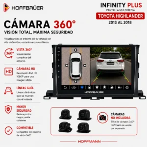 Toyota Highlander 2013 al 2018 Pantalla Hoffbaüer Infinity Plus CarPlay & Android Auto