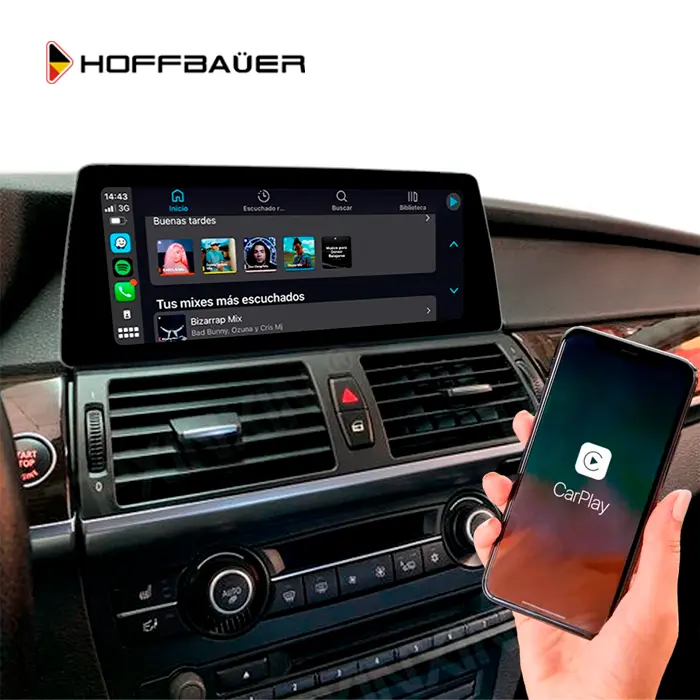 BMW X5 E70 X6 E71 2007 al 2010 CIC Pantalla HoffBaüer OEM Plus con Apple CarPlay y Android Auto Hoffmann & Baüer - Imagen 2
