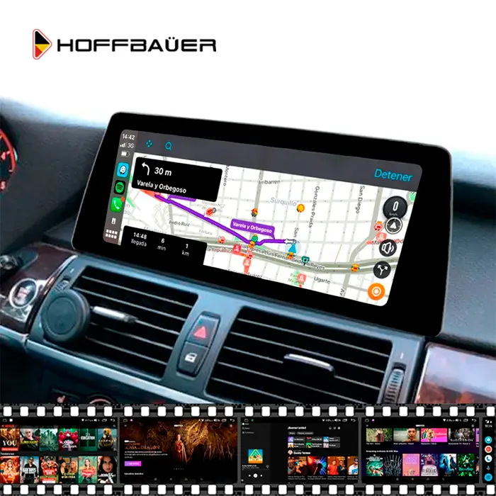 BMW X5 E70 X6 E71 2007 al 2010 CIC Pantalla HoffBaüer OEM Plus con Apple CarPlay y Android Auto Hoffmann & Baüer - Imagen 3