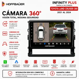 Toyota Land Cruiser 300 2021 al 2024 Pantalla Hoffbaüer Infinity Plus CarPlay & Android Auto