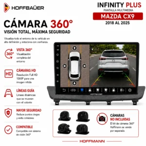 Mazda CX9 2018 al 2025 Pantalla Hoffbaüer Infinity Plus CarPlay & Android Auto