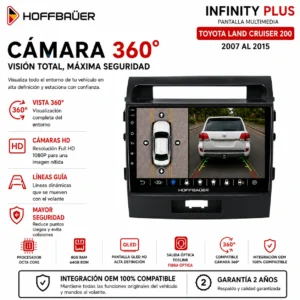 Toyota Land Cruiser 200 2007 al 2015 Pantalla Hoffbaüer Infinity Plus CarPlay & Android Auto