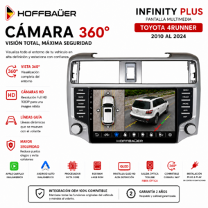 Toyota 4Runner 2010 al 2024 Pantalla Hoffbaüer Infinity Plus CarPlay & Android Auto
