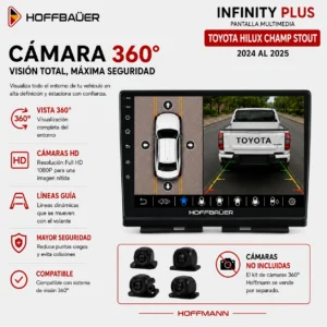 Toyota Hilux Champ Stout 2024 al 2025 Pantalla Hoffbaüer Infinity Plus CarPlay & Android Auto