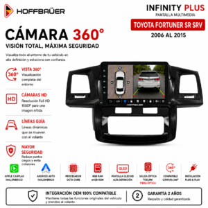 Toyota Fortuner SR SRV 2006 al 2015 Pantalla Hoffbaüer Infinity Plus CarPlay & Android Auto