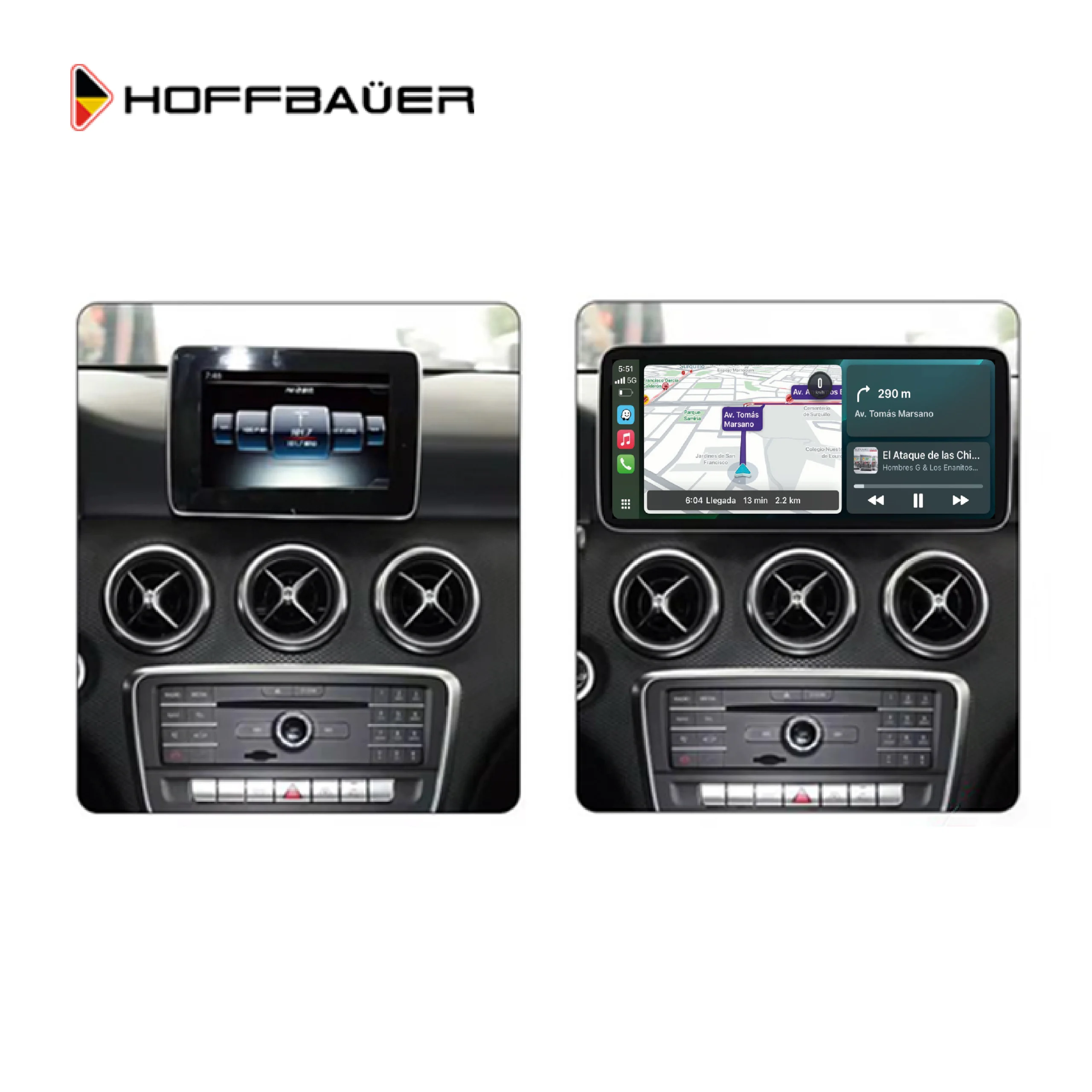 Mercedes-Benz GLA X156 2013 2020 Pantalla multimedia HoffBaüer OEM Plus Apple CarPlay Android Auto Hoffmann & Baüer - Imagen 2