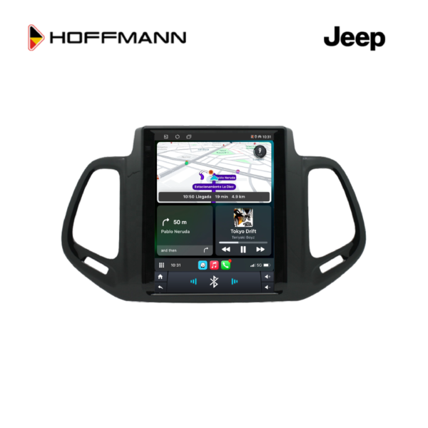 Pantalla Vertical Tipo Tesla Hoffmann Infinity Gold 9.7” para Jeep Compass 2016–2024 con CarPlay, Android Auto inalámbricos