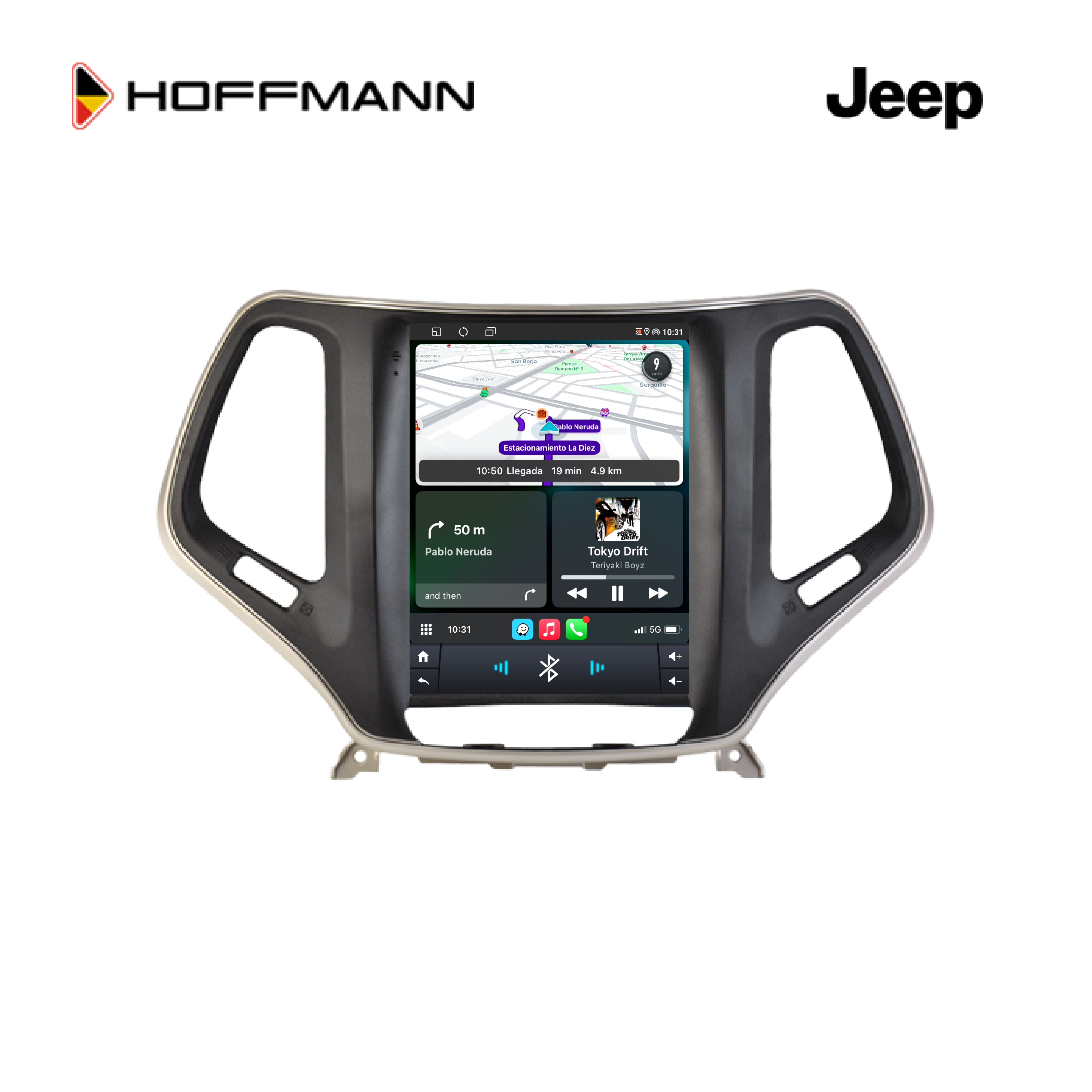 Jeep Cherokee Sport Latitude Longitude Altitude Trailhawk 2014 2023 Pantalla Vertical Tipo Tesla Hoffmann Infinity Gold CarPlay Android Auto