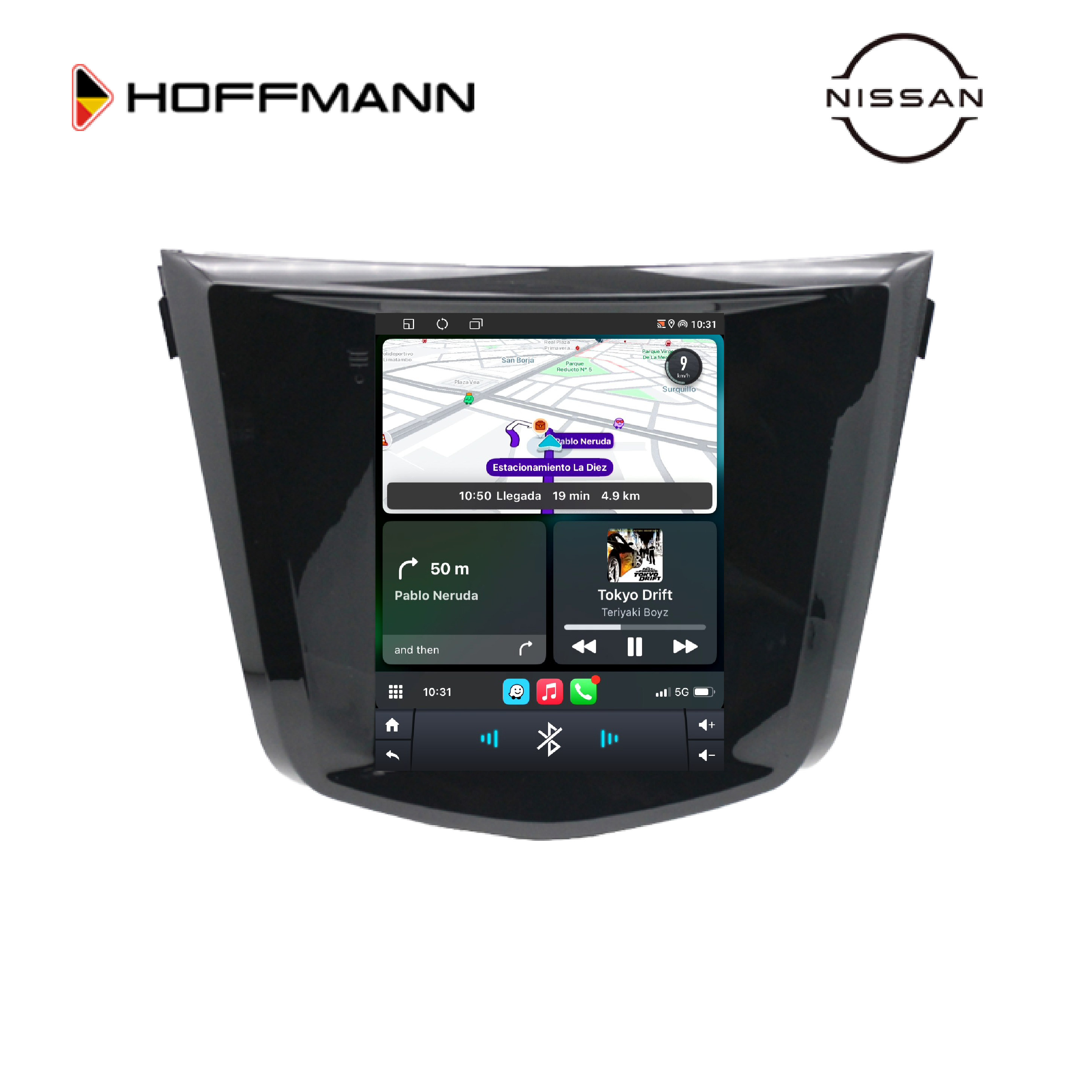 Pantalla Vertical Tipo Tesla Hoffmann Infinity Gold 9.7” para Nissan X-Trail y Qashqai 2014-2020 con Apple CarPlay y Android Auto inalámbricos
