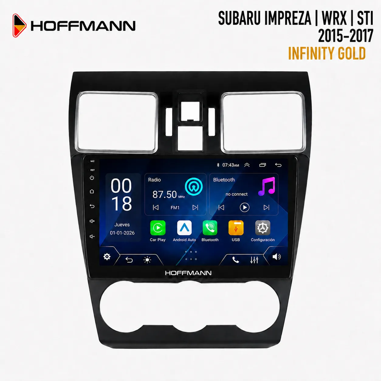 Subaru Impreza Forester | WRX | STI 2015 al 2017 Pantalla Hoffmann Infinity Gold Carplay & Android Auto