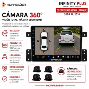 Suzuki Grand Vitara | Nomade 2005 al 2018 Pantalla Hoffbaüer Infinity Plus CarPlay & Android Auto