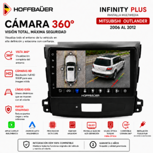 Mitsubishi Outlander 2006 al 2012 Pantalla Hoffbaüer Infinity Plus CarPlay & Android Auto