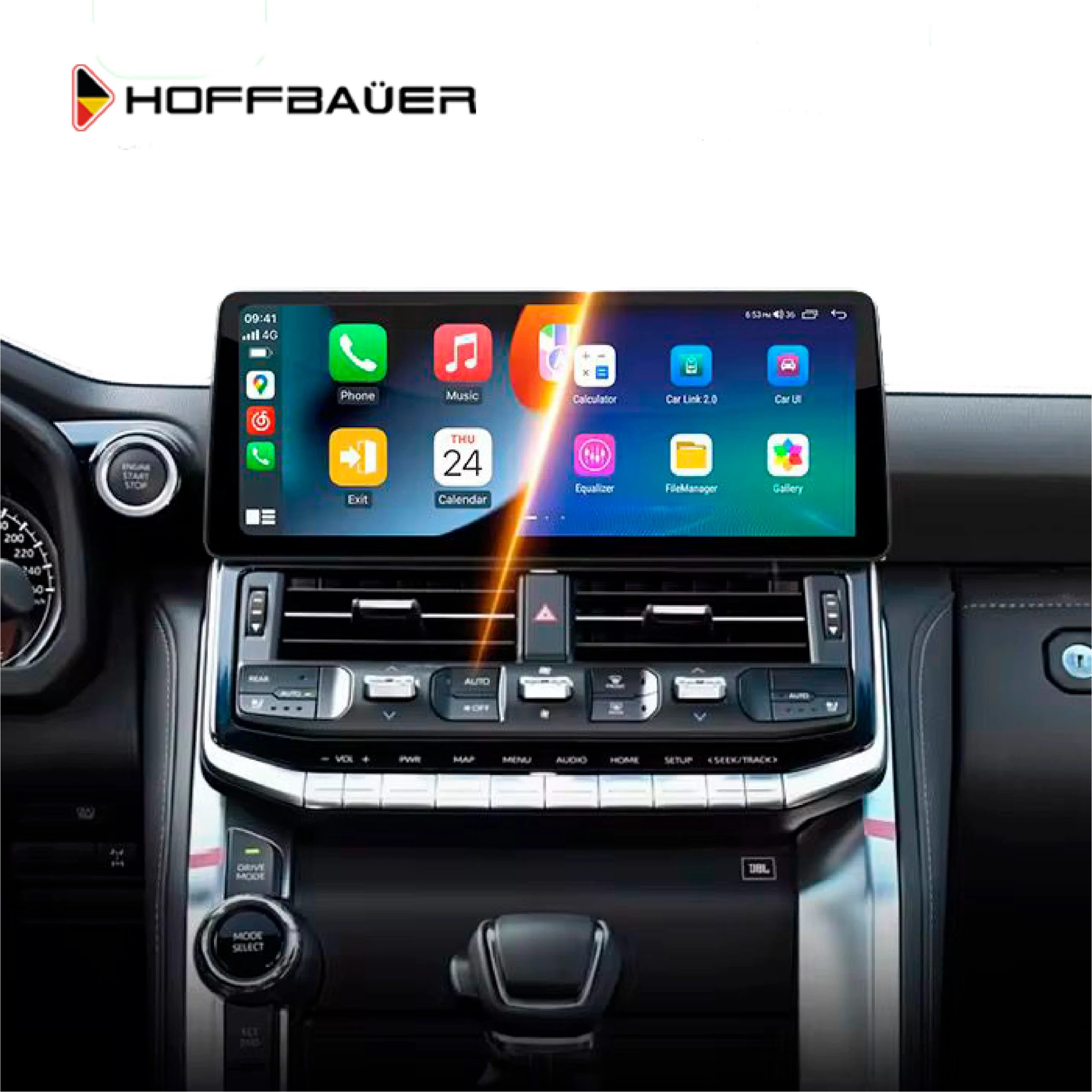 Toyota Lc300 2021 - 2026 Pantalla HoffBaüer Android Auto y Android Auto Hoffmann & Baüer - Imagen 2