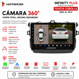 Toyota Corolla 2006 al 2013 Pantalla Hoffbaüer Infinity Plus CarPlay & Android Auto